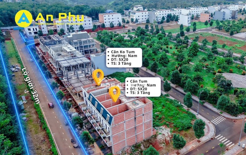 Bán shophouse Ân Phú Buôn Ma Thuột mặt tiền Hà Huy Tập 100m² giá tốt